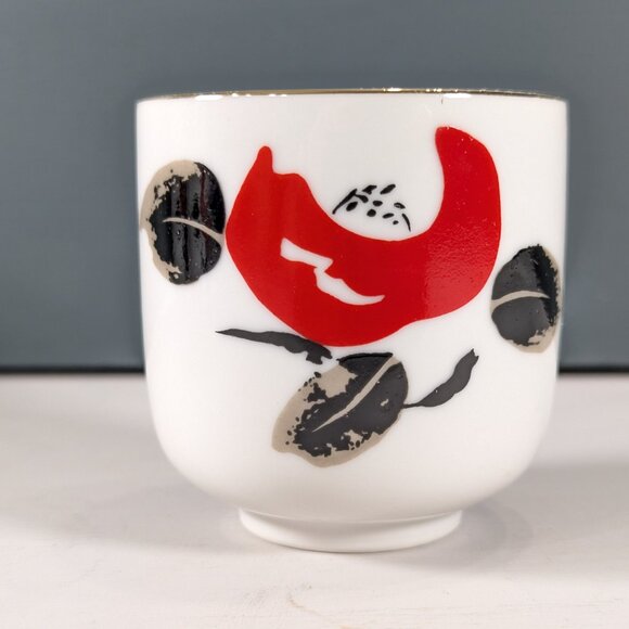 Set of 6 Hot Pepper pattern teacups, made in Japan - Picture 5 of 9